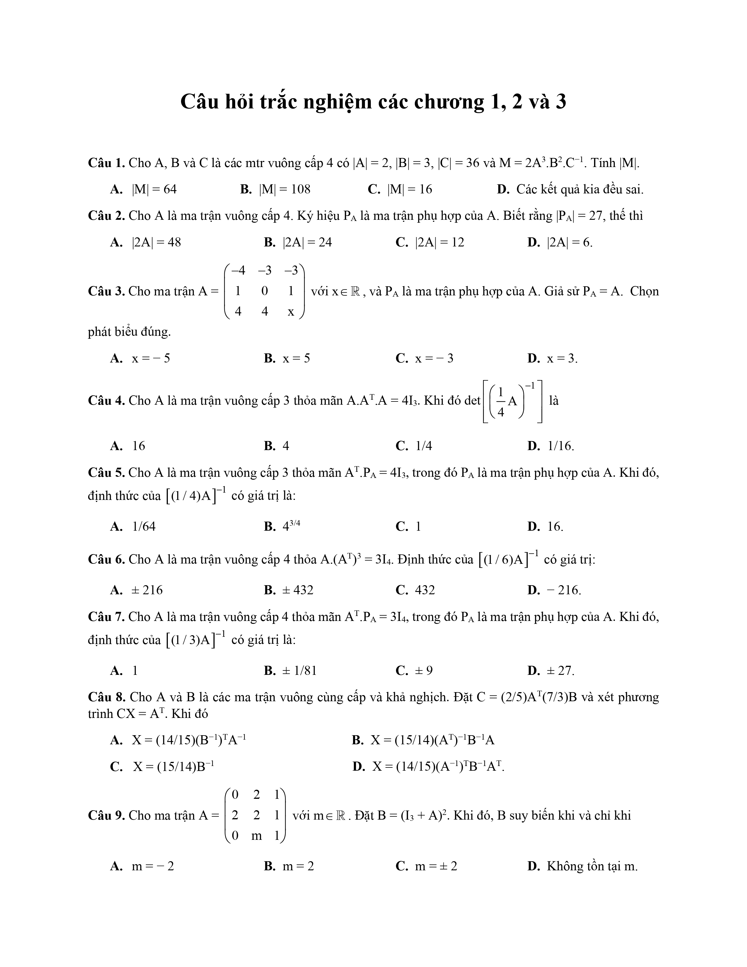 Bài Tập Các Chương 1-2-3